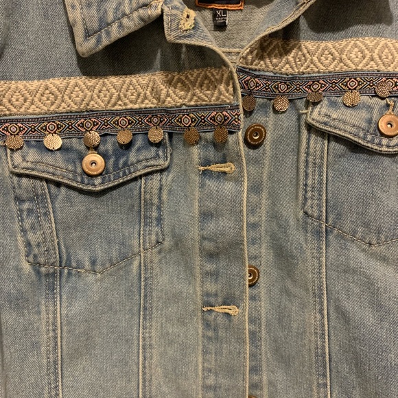 BOHO Style Jean Jacket - Rare Find - Picture 2 of 5